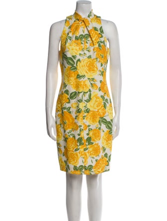 Black Halo Floral Print Knee-Length Dress