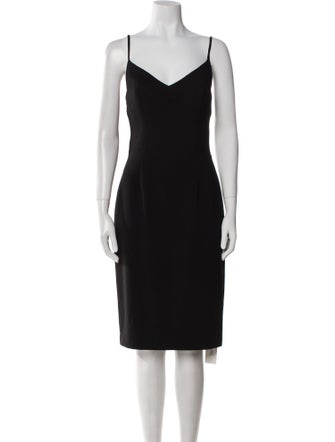 Black Halo V-Neck Knee-Length Dress