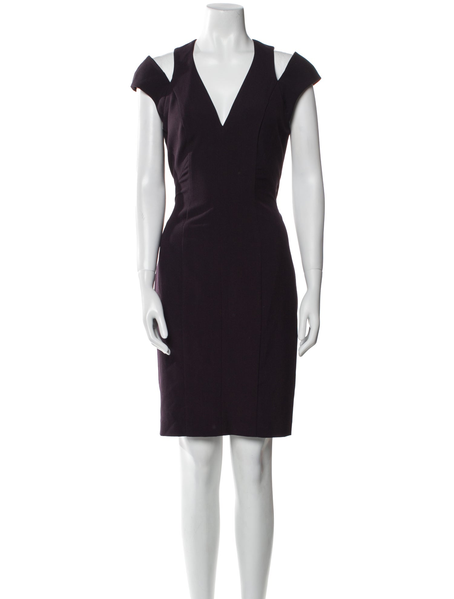 Black Halo V-Neck Knee-Length Dress