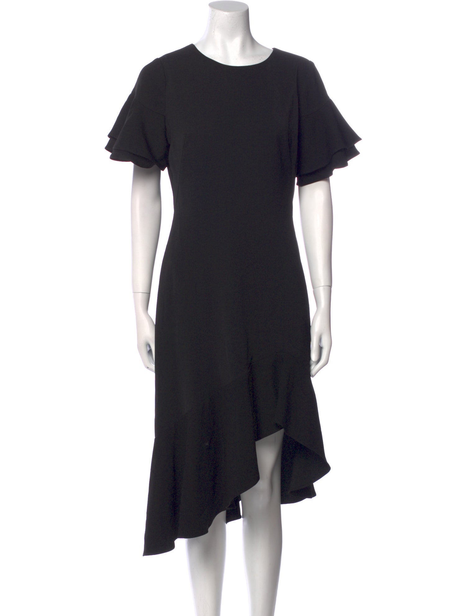 Black Halo Crew Neck Midi Length Dress