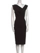 Black Halo V-Neck Midi Length Dress