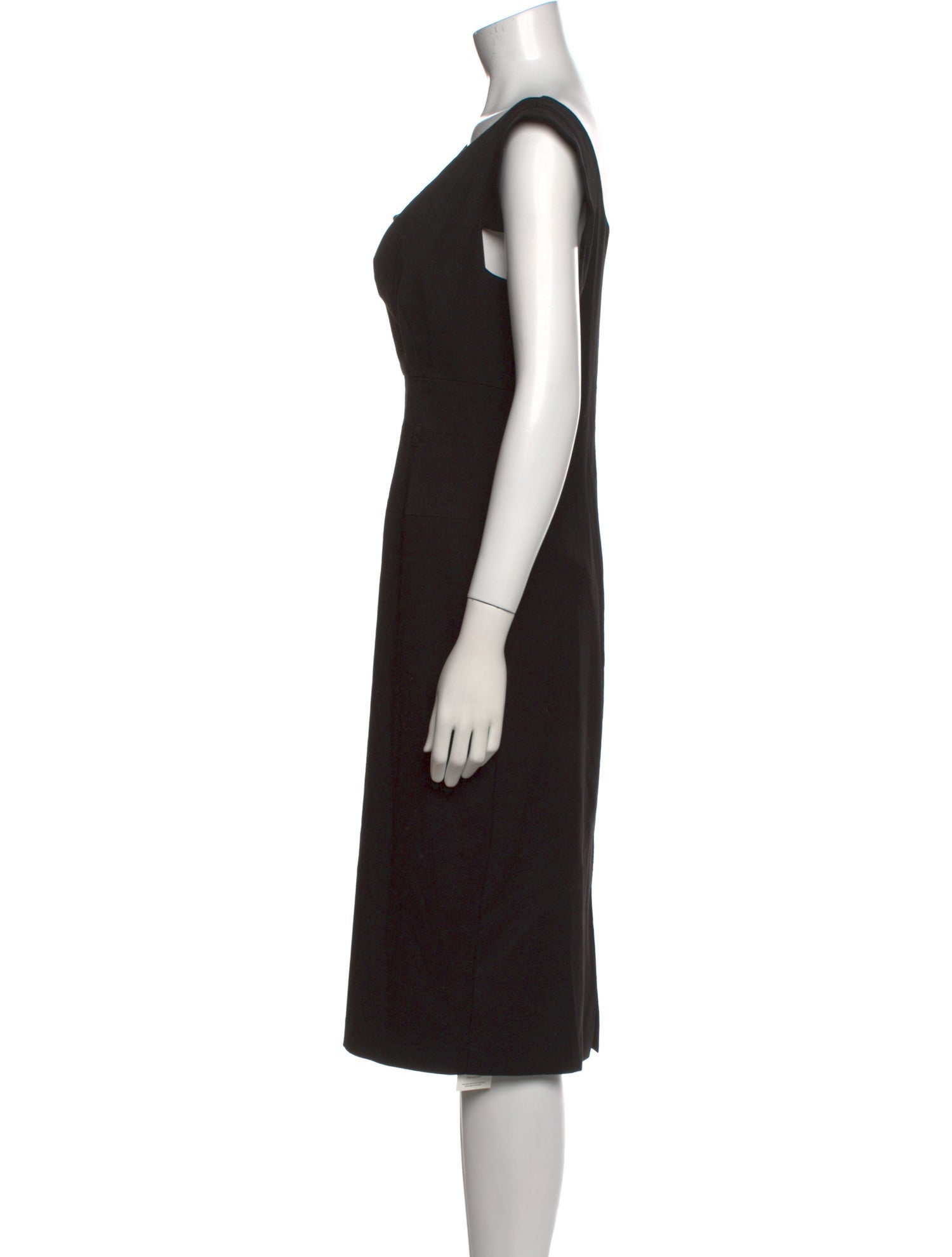 Black Halo V-Neck Midi Length Dress