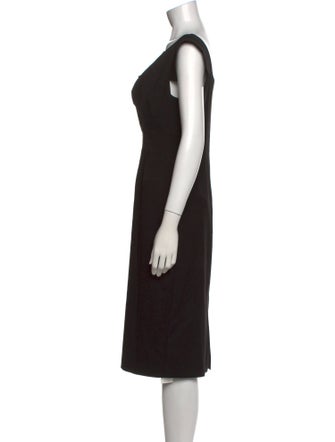 Black Halo V-Neck Midi Length Dress