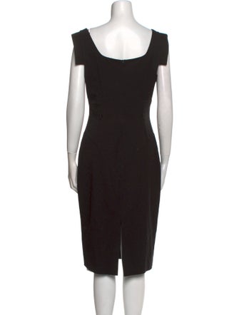 Black Halo V-Neck Midi Length Dress