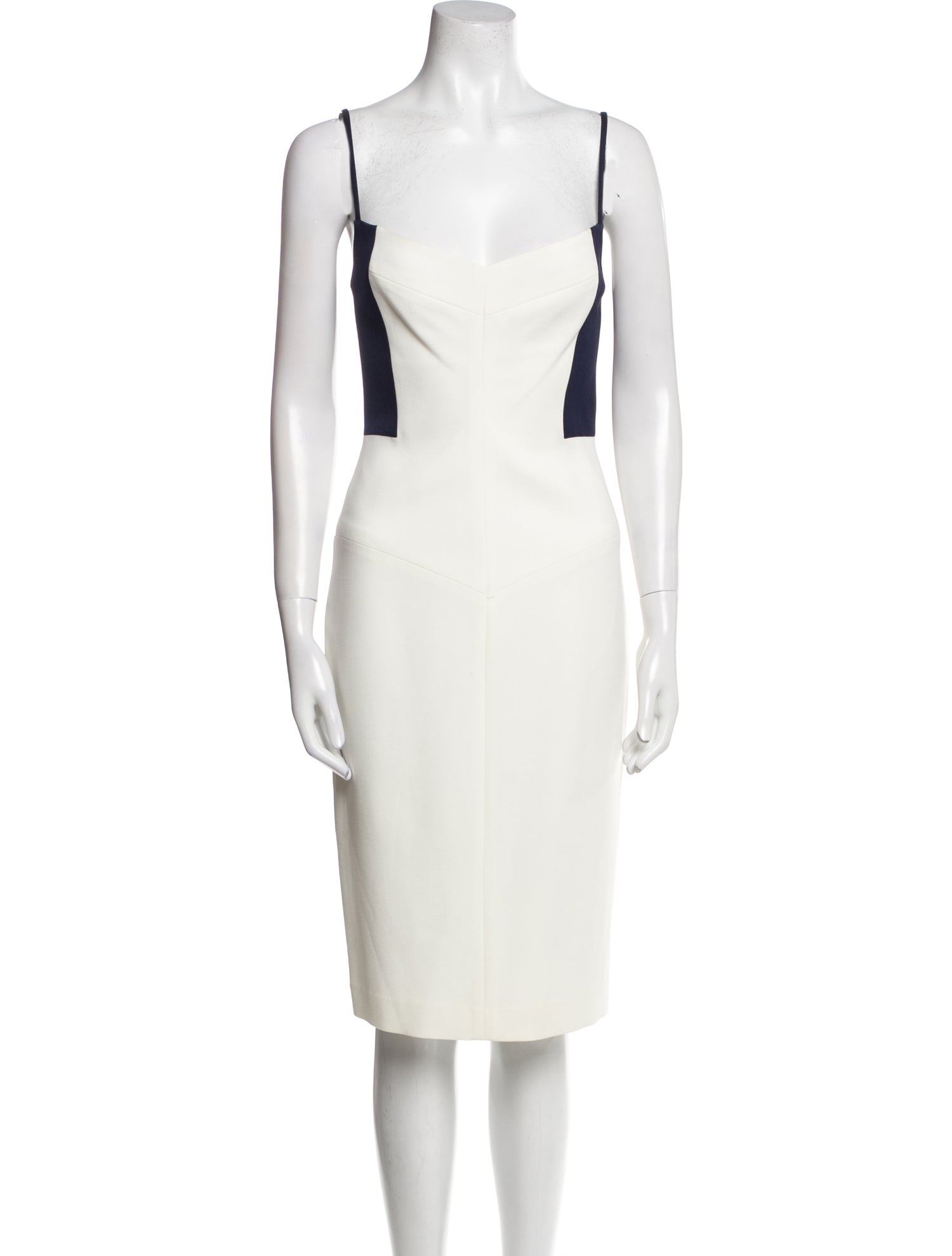 Black Halo Square Neckline Knee-Length Dress