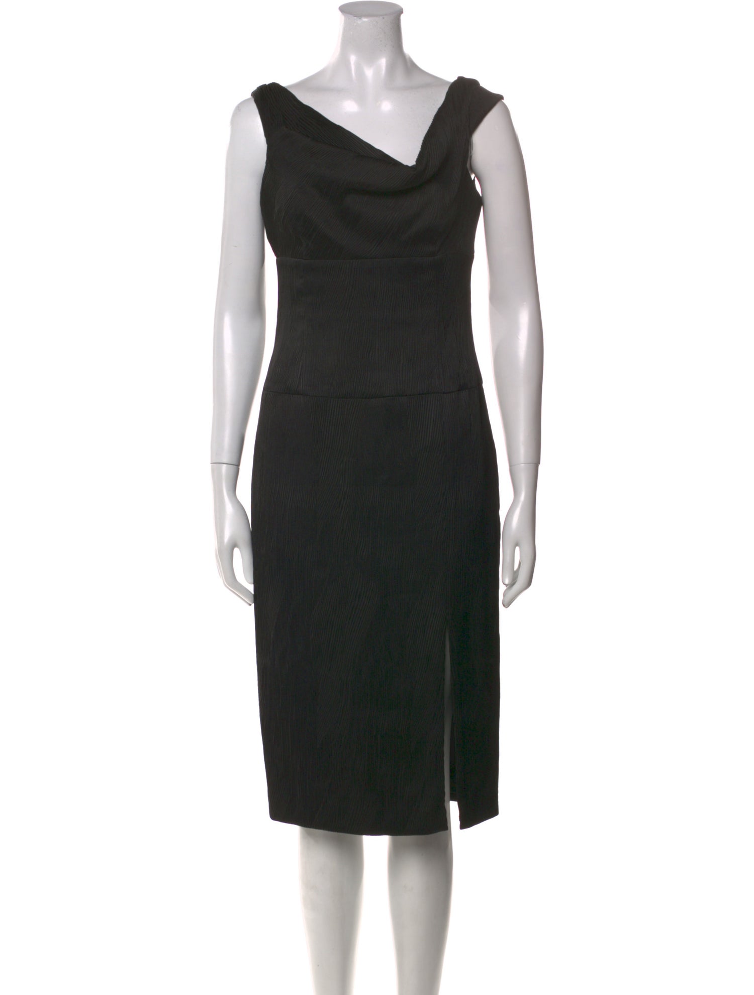 Black Halo Cowl Neck Midi Length Dress