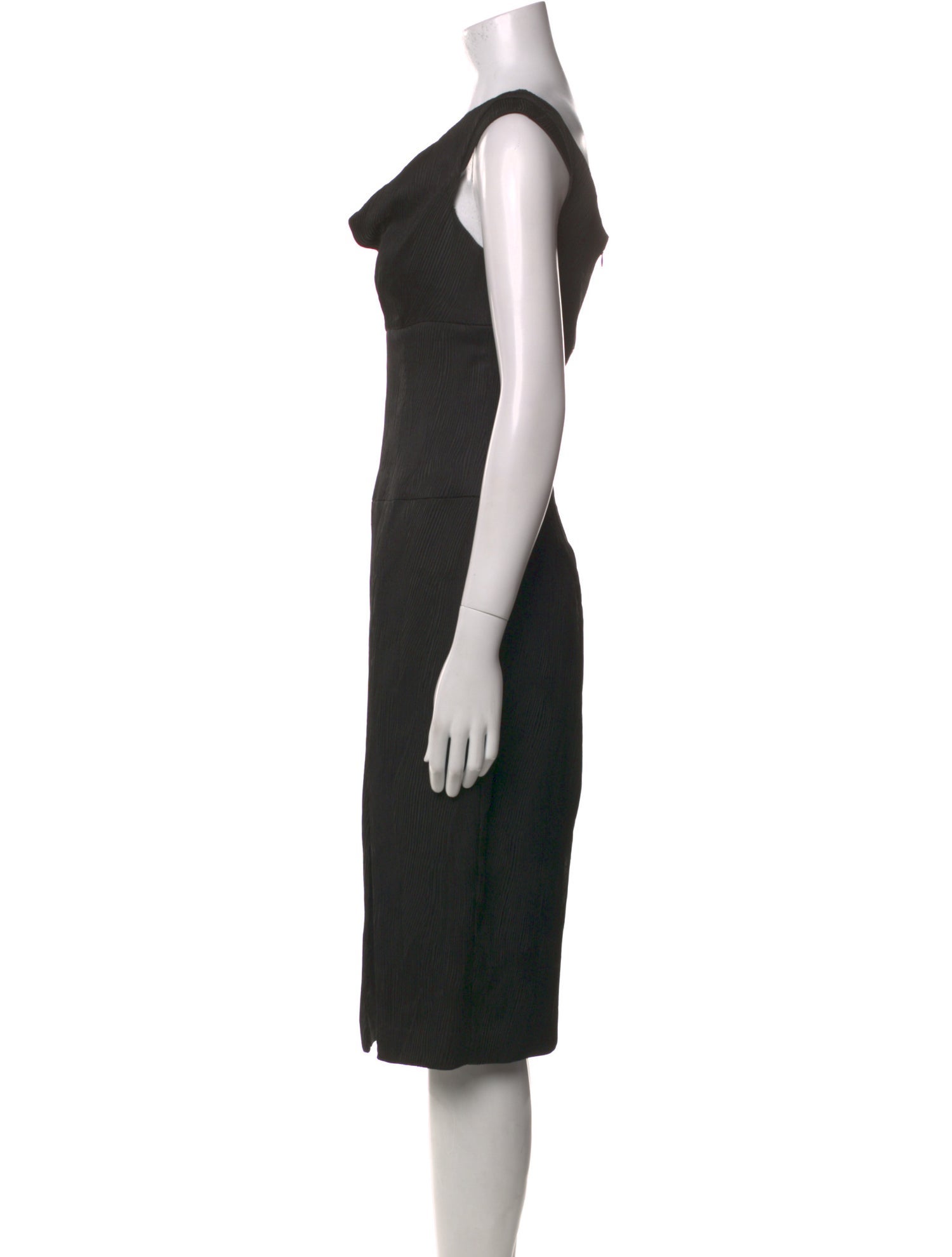 Black Halo Cowl Neck Midi Length Dress