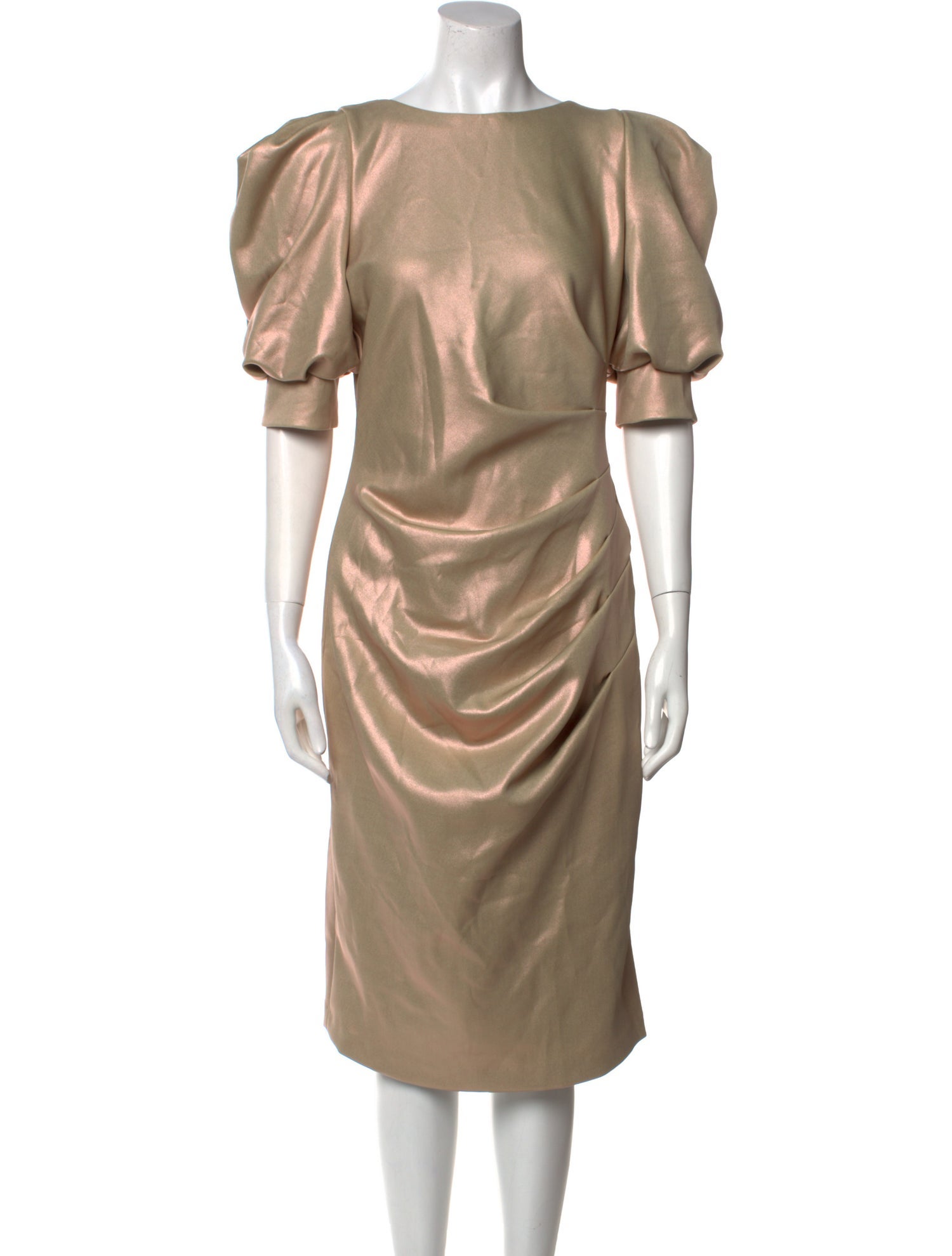 Black Halo Bateau Neckline Midi Length Dress