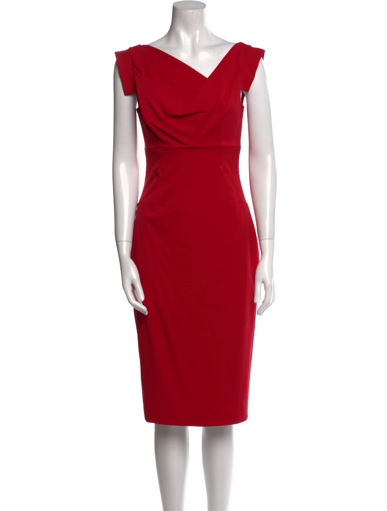 Black Halo Cowl Neck Midi Length Dress