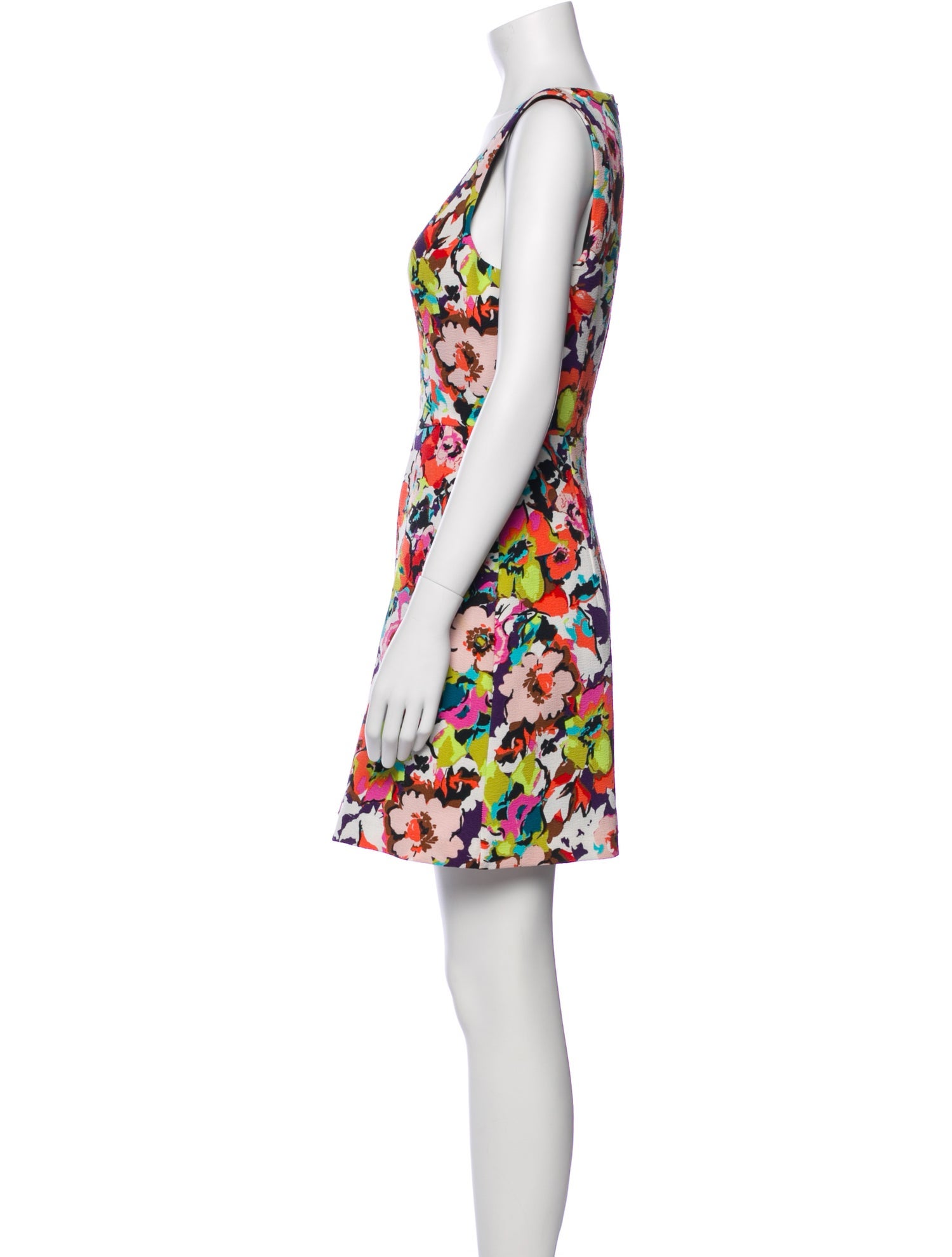 Black Halo Floral Print Mini Dress