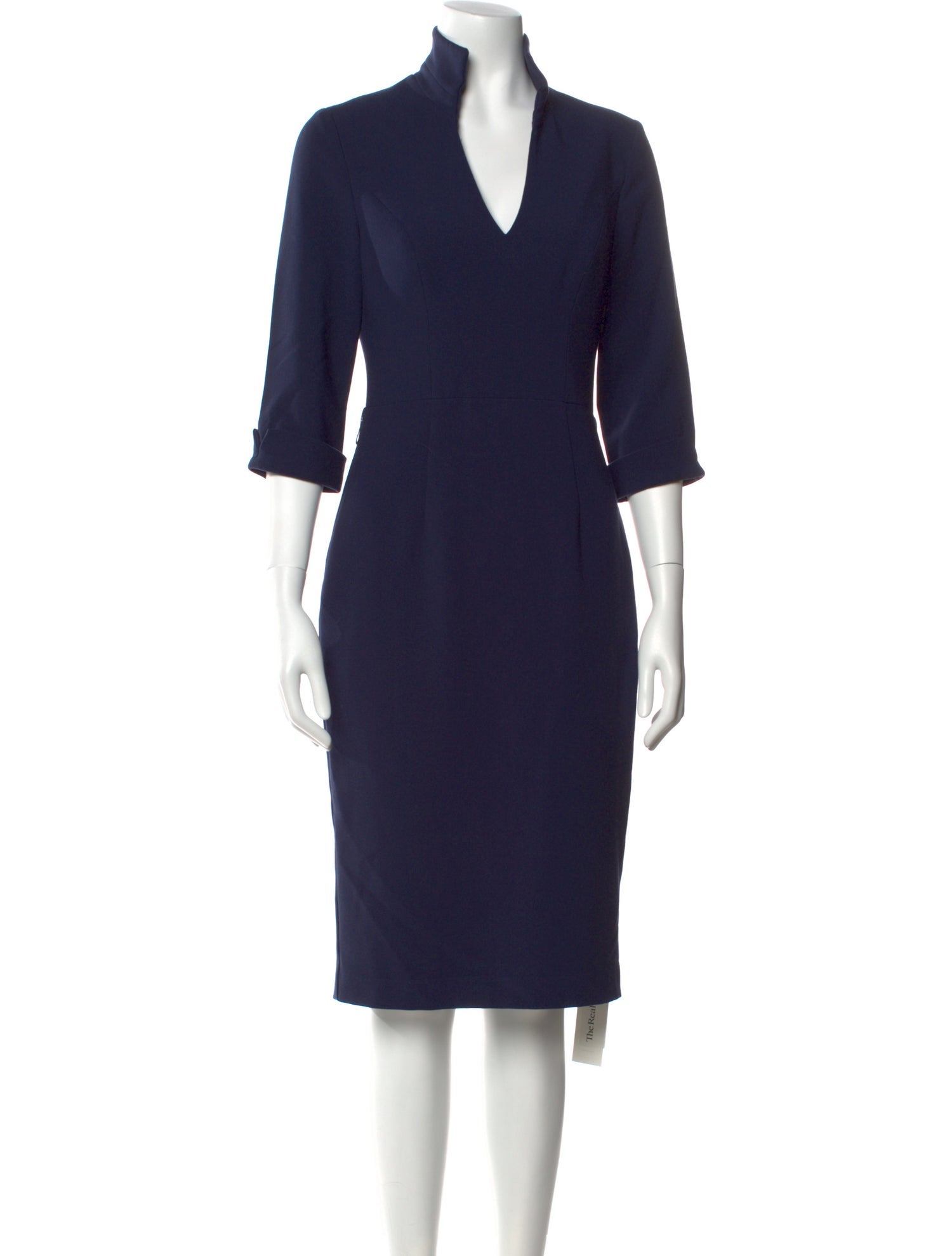 Black Halo V-Neck Midi Length Dress