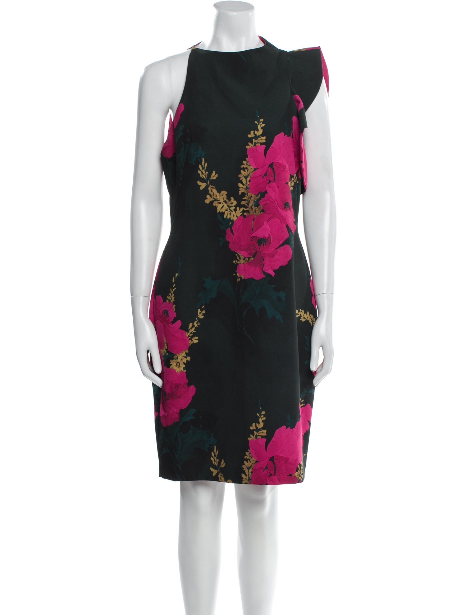 Black Halo Floral Print Knee-Length Dress