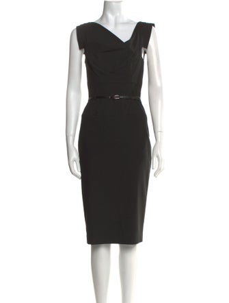 Black Halo Asymmetrical Midi Length Dress