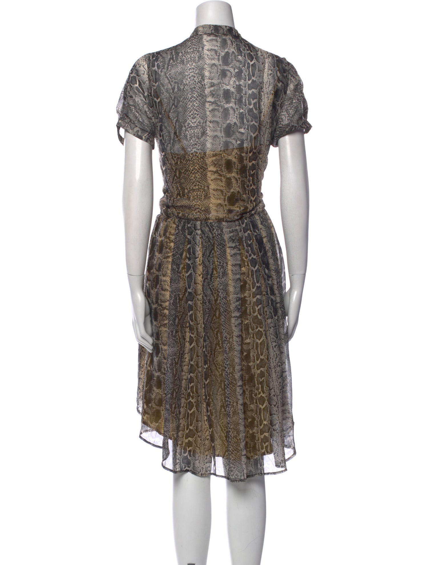 Black Halo Animal Print Midi Length Dress