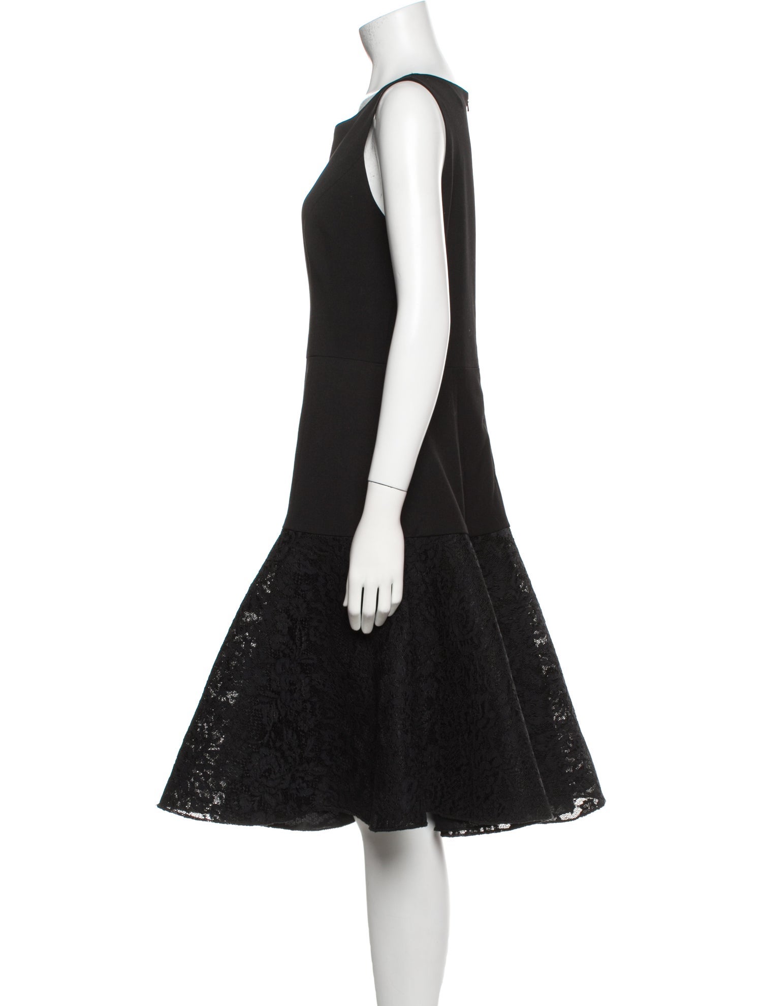 Black Halo Bateau Neckline Midi Length Dress