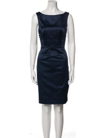 Black Halo Bateau Neckline Mini Dress