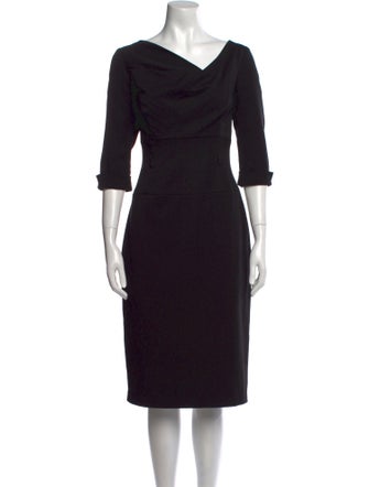 Black Halo Cowl Neck Midi Length Dress