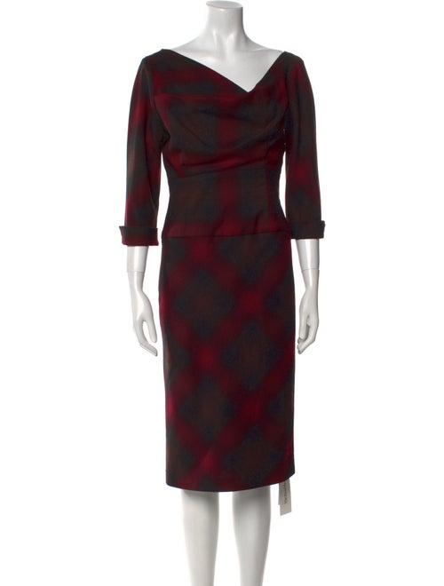 Black Halo Printed Midi Length Dress