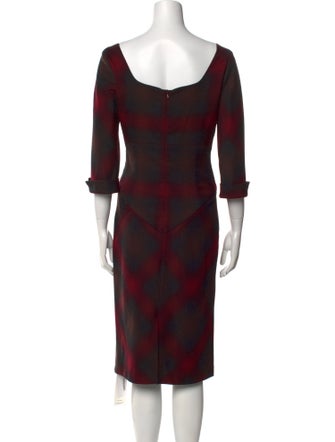 Black Halo Printed Midi Length Dress