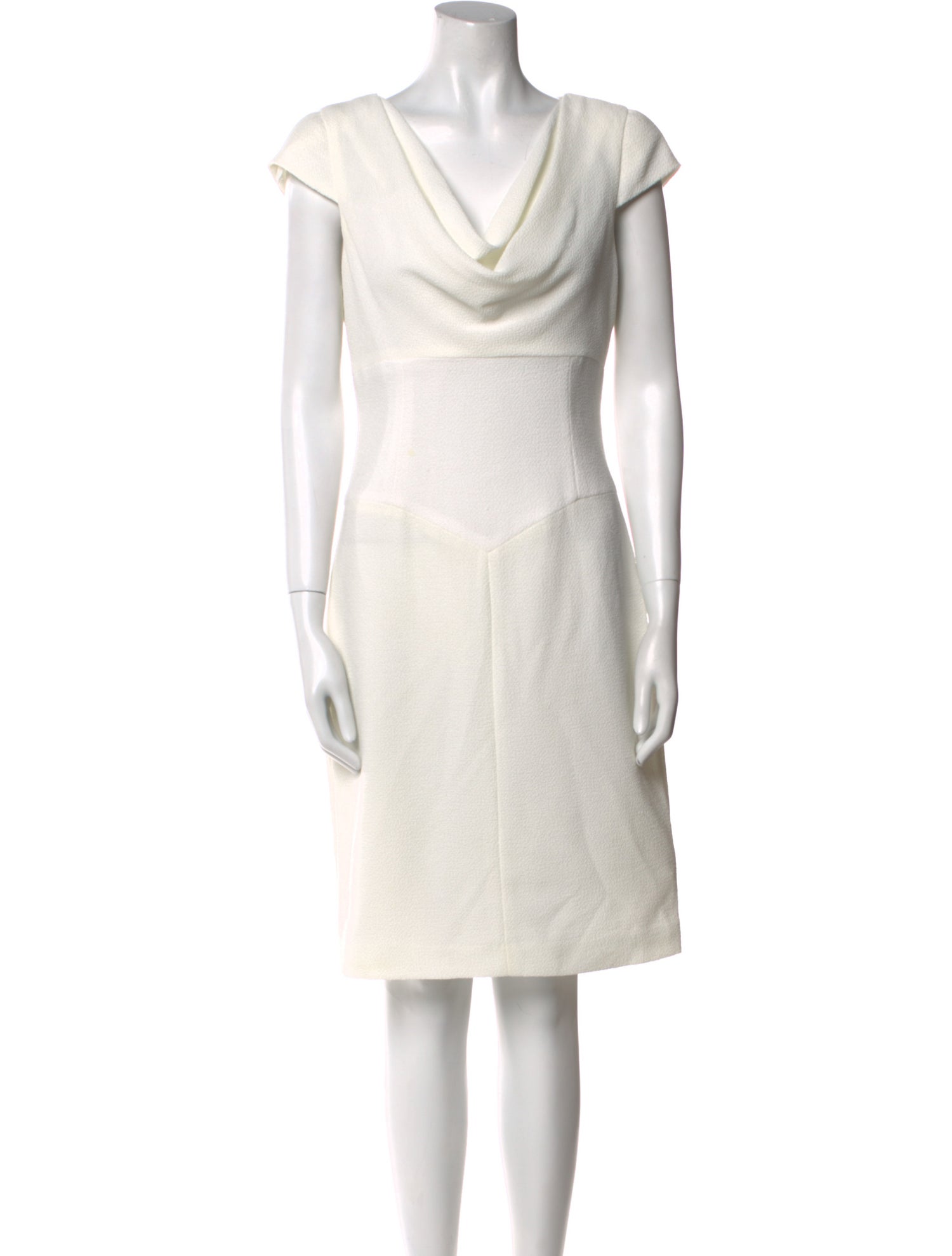 Black Halo Cowl Neck Knee-Length Dress