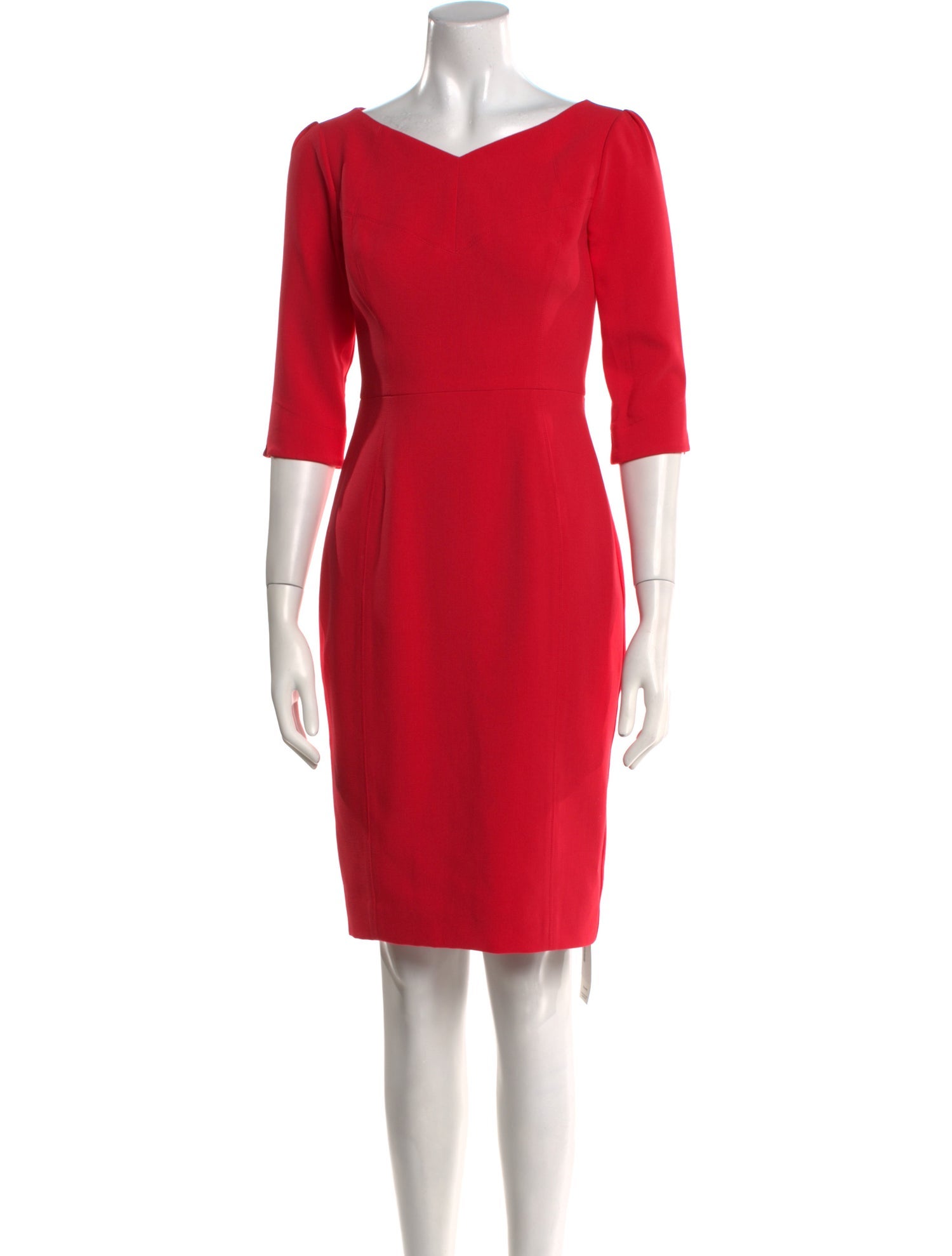 Black Halo V-Neck Knee-Length Dress