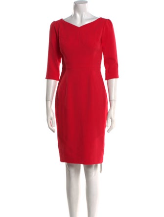 Black Halo V-Neck Knee-Length Dress