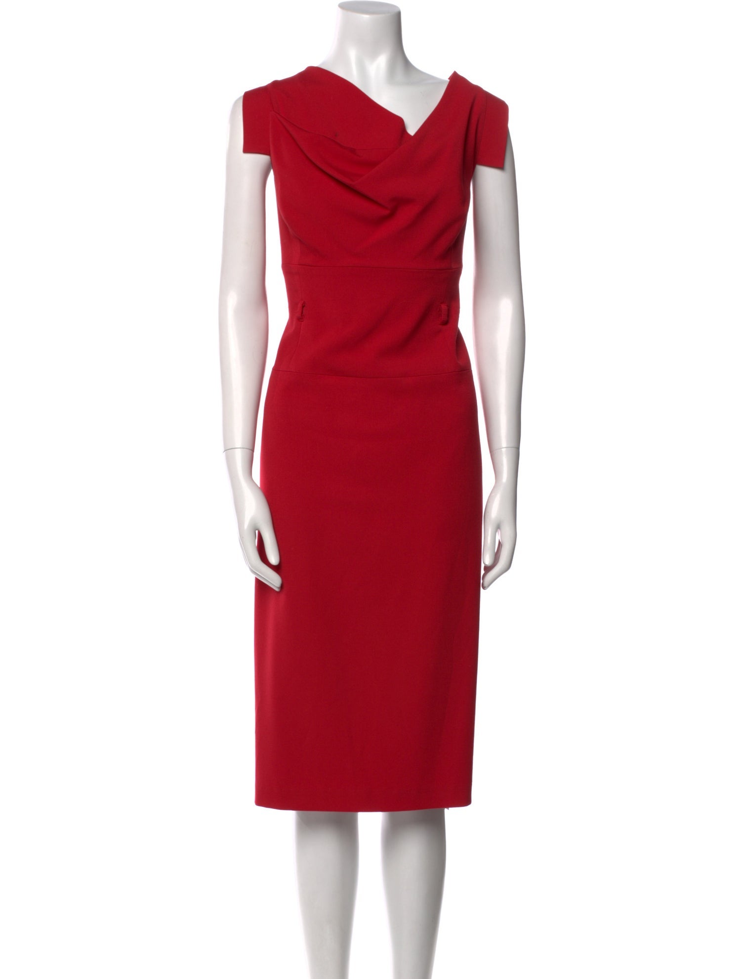 Black Halo Cowl Neck Midi Length Dress