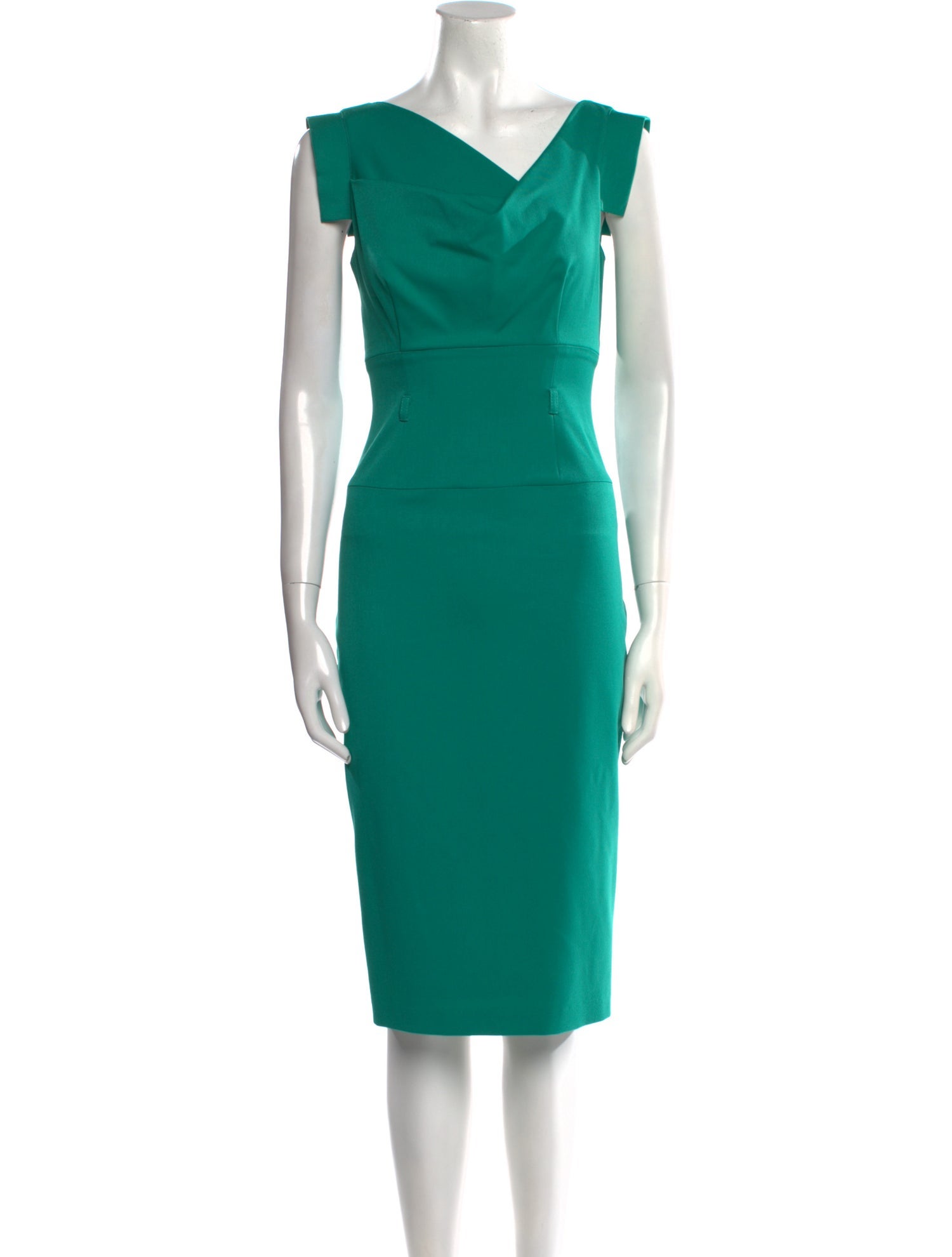 Black Halo Cowl Neck Knee-Length Dress