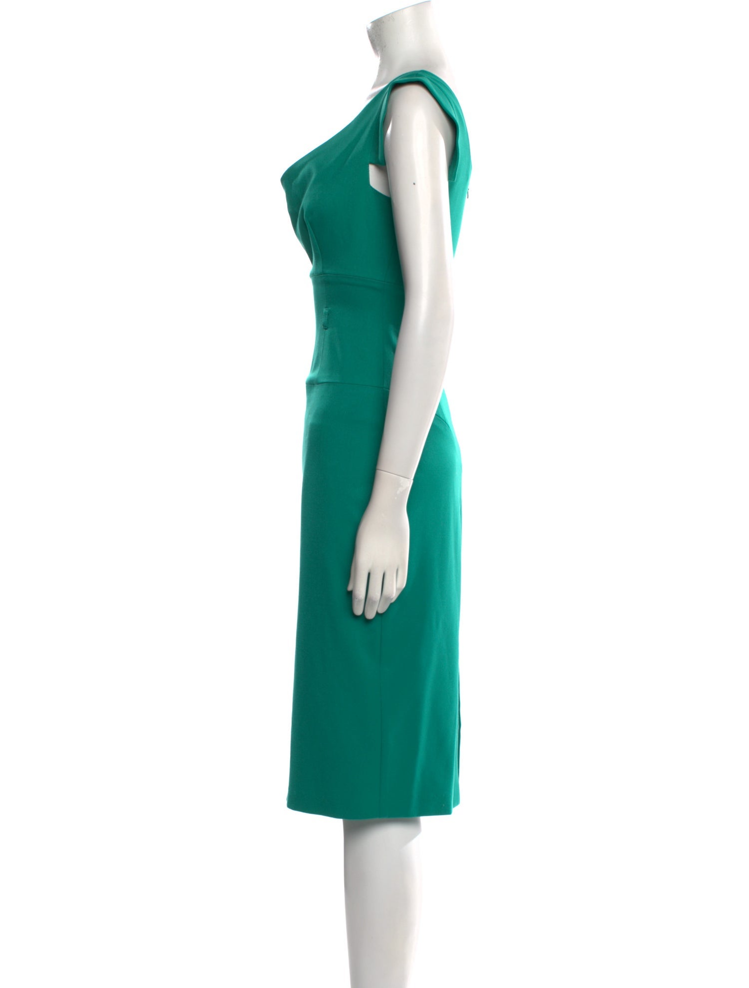 Black Halo Cowl Neck Knee-Length Dress