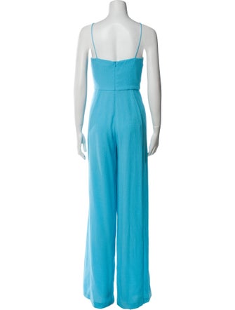 Black Halo Floral Print Square Neckline Jumpsuit