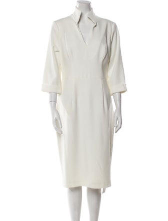 Black Halo V-Neck Midi Length Dress