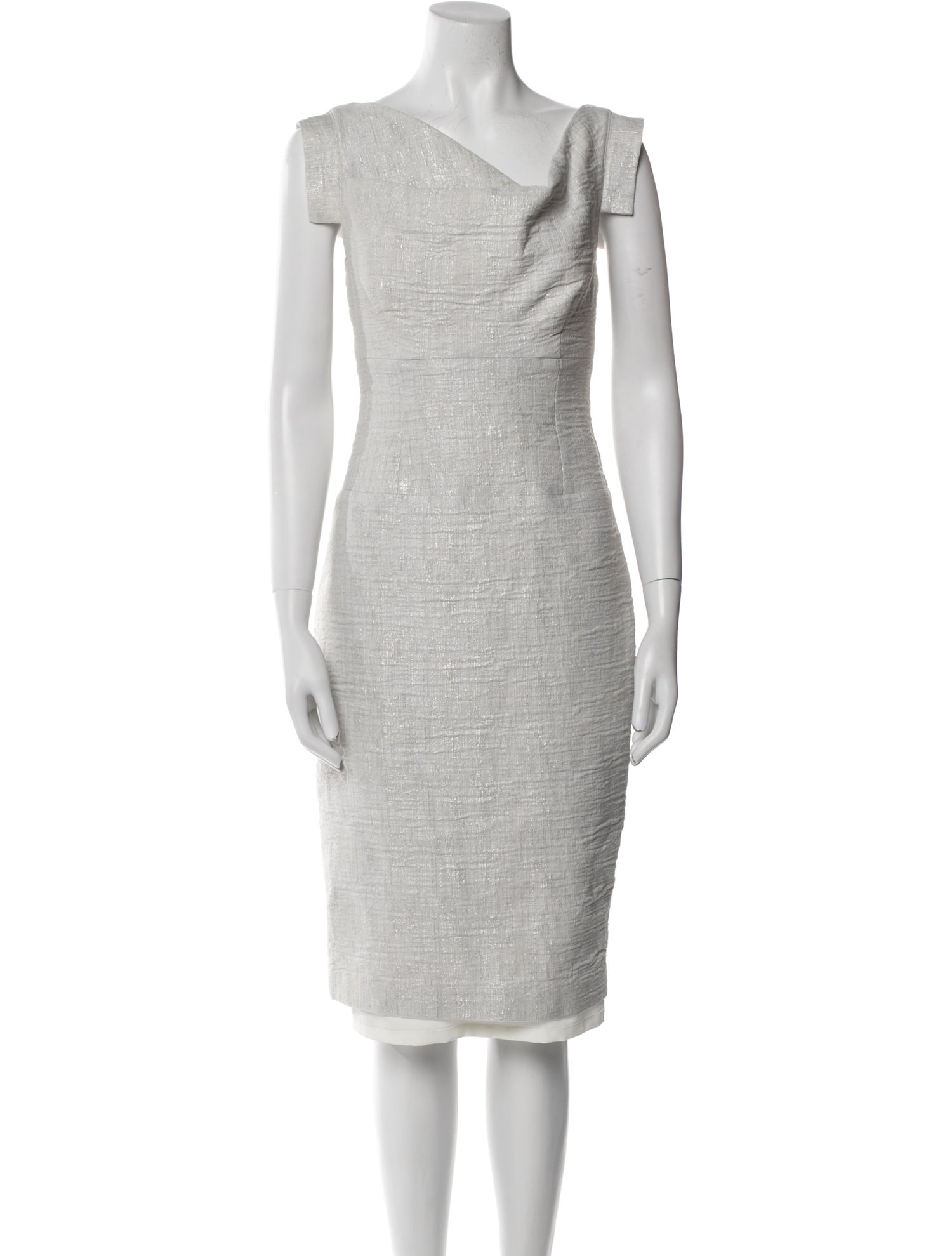 Black Halo Cowl Neck Knee-Length Dress