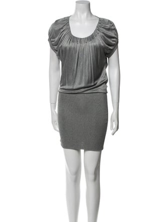 Black Halo Scoop Neck Mini Dress