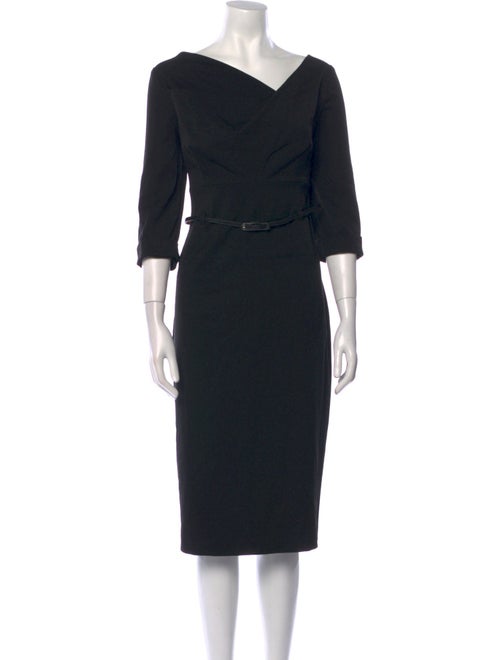 Black Halo V-Neck Midi Length Dress