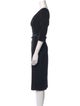 Black Halo V-Neck Midi Length Dress