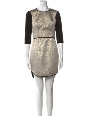 Black Halo Colorblock Pattern Mini Dress