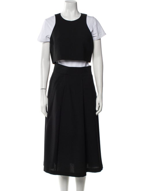 Black Halo Pleated Accents Skirt Set