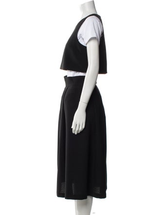 Black Halo Pleated Accents Skirt Set