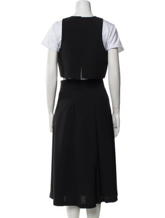 Black Halo Pleated Accents Skirt Set