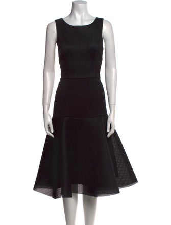 Black Halo Scoop Neck Midi Length Dress