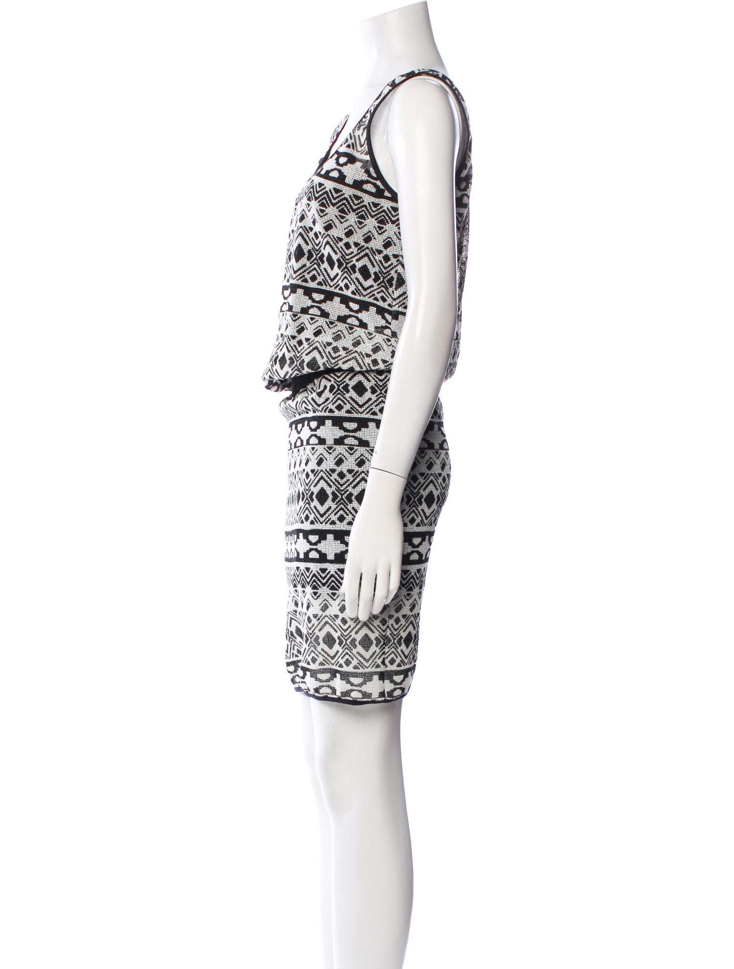 Black Halo Printed Knee-Length Dress