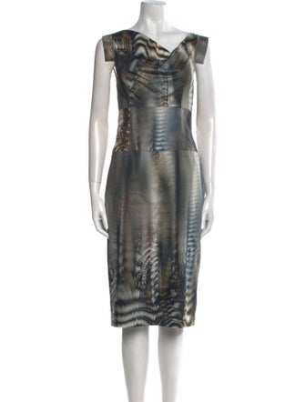 Black Halo Silk Midi Length Dress