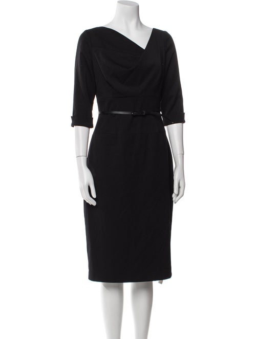 Black Halo Cowl Neck Midi Length Dress