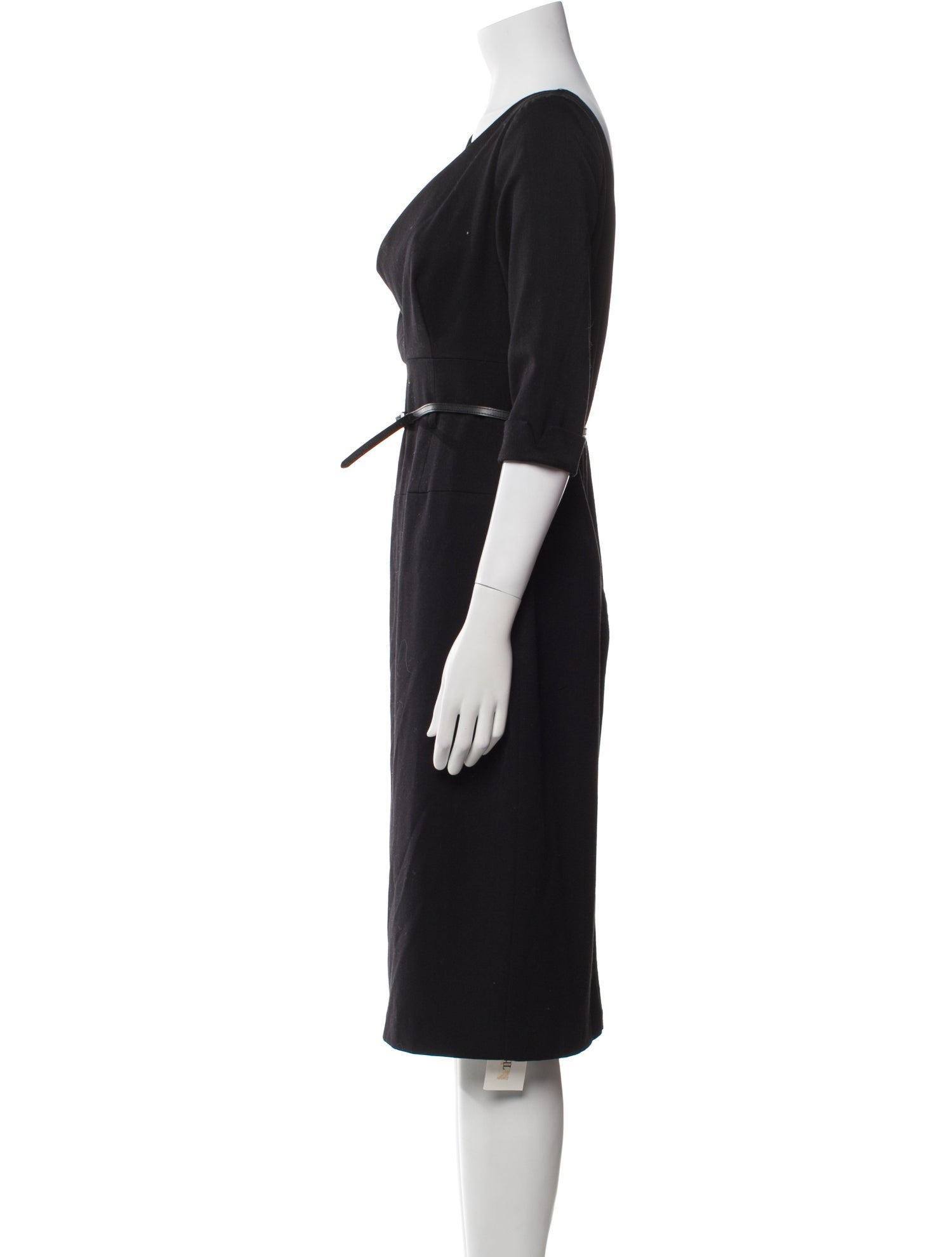 Black Halo Cowl Neck Midi Length Dress
