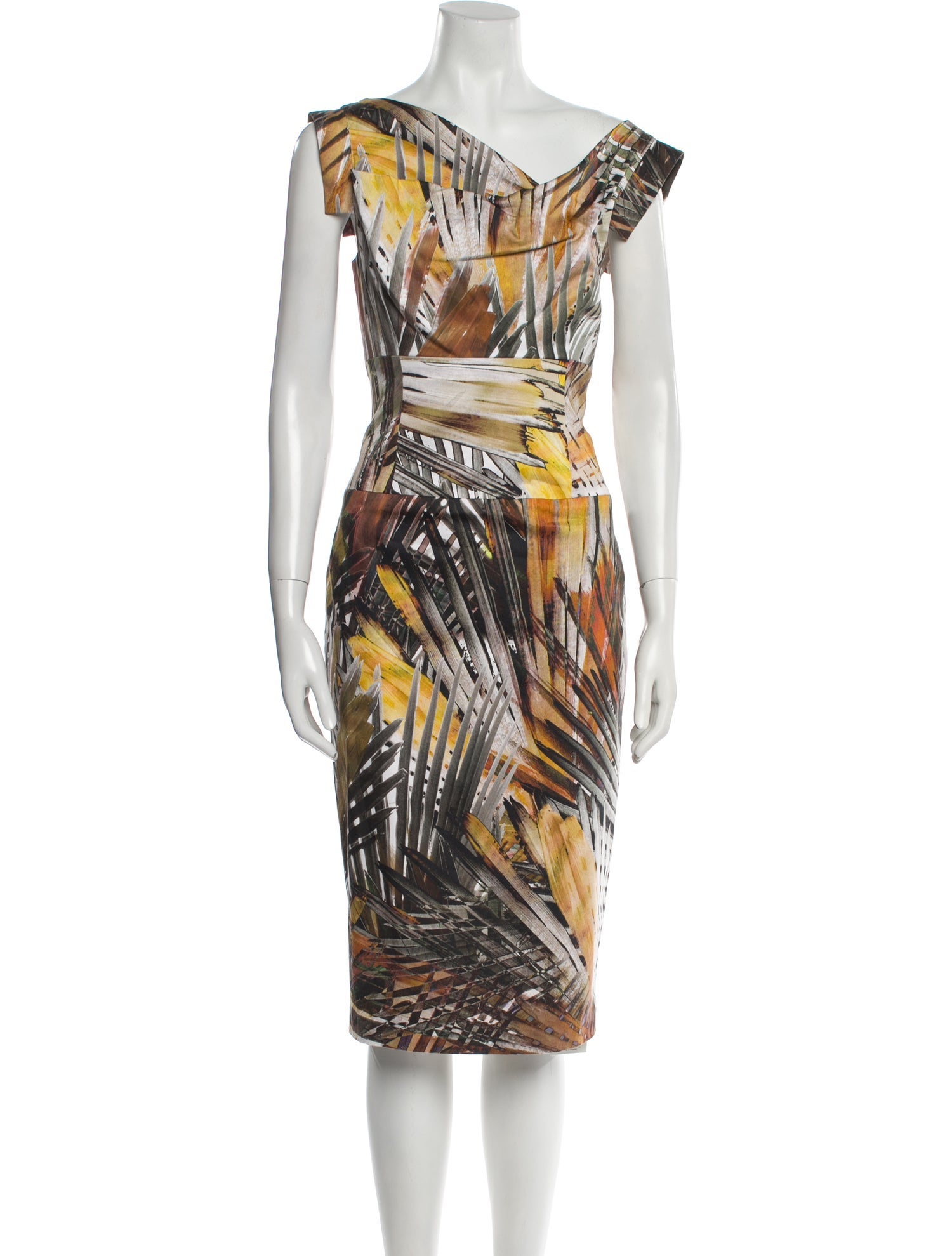 Black Halo Printed Midi Length Dress w/ Tags