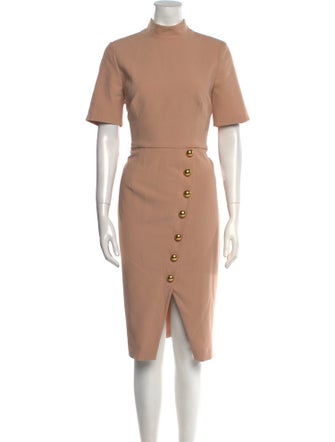 Black Halo Mock Neck Midi Length Dress