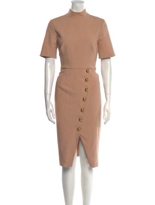 Black Halo Mock Neck Midi Length Dress