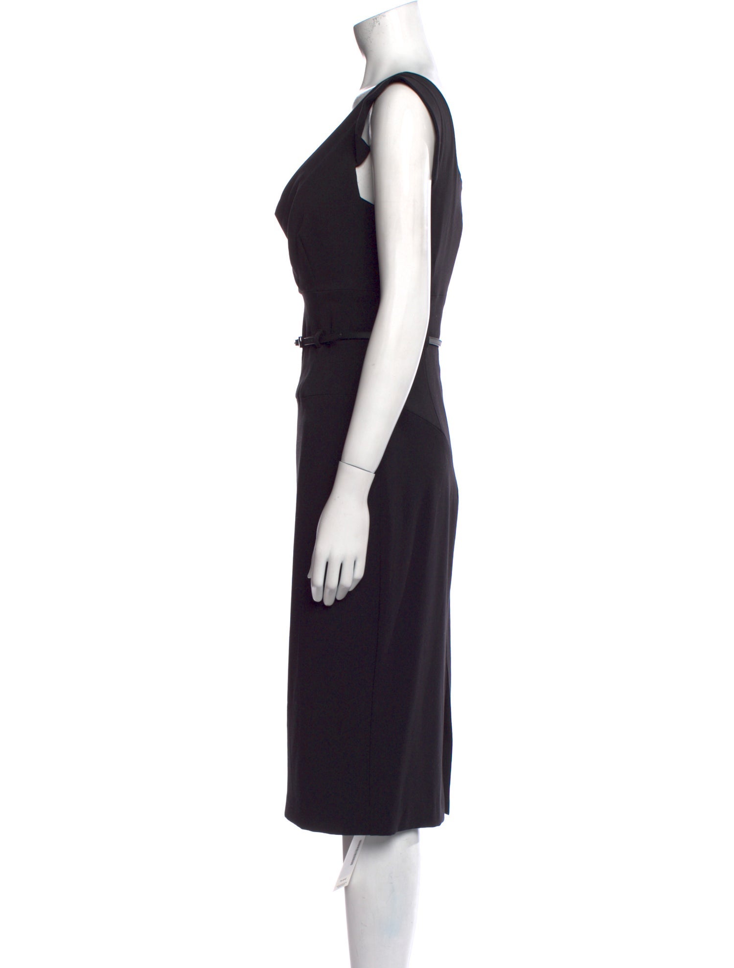 Black Halo Cowl Neck Midi Length Dress