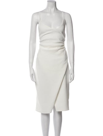 Black Halo V-Neck Knee-Length Dress