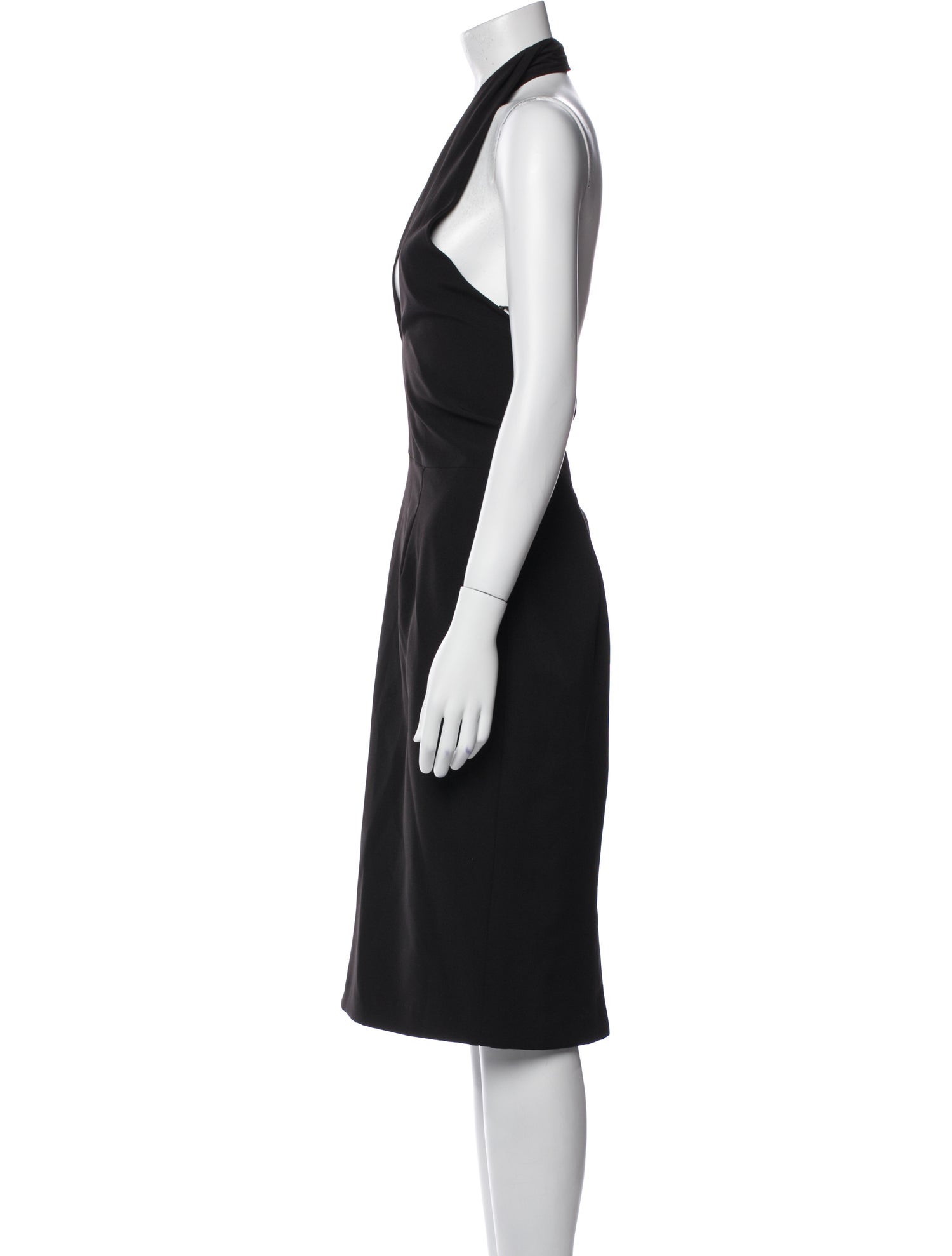 Black Halo V-Neck Midi Length Dress
